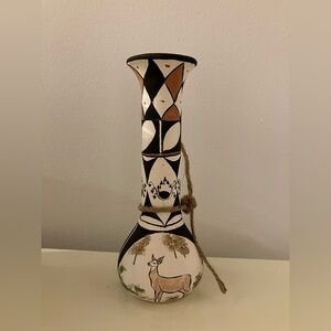 Tigua Pueblo Pottery Vase signed Irene 87